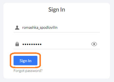 Страница входа